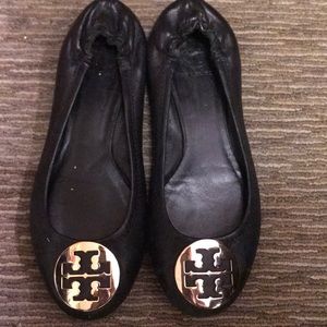 Black Tory Burch Minnie Flat Size 8
